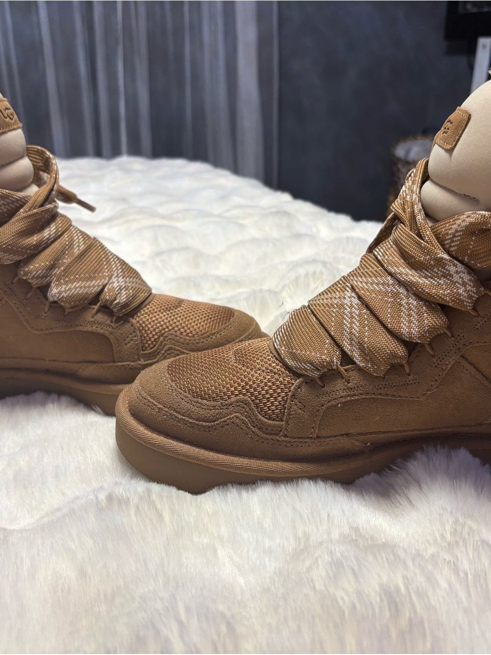 UGG Women's Tan Suede High-Top Sneakers